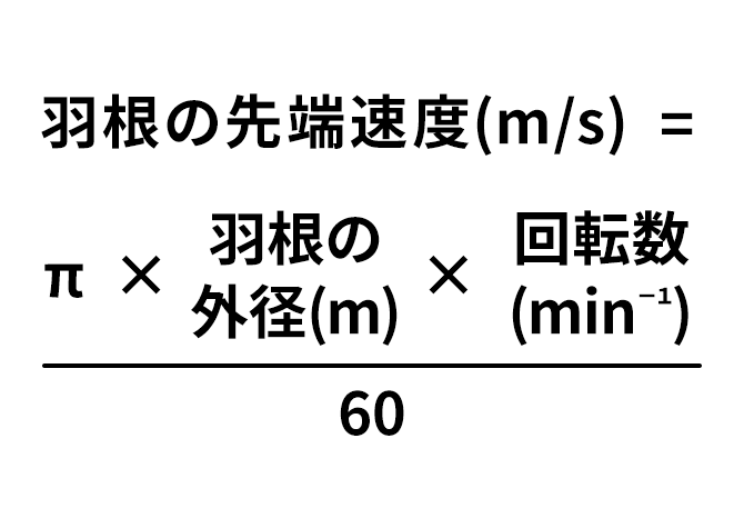 羽根の先端速度計算式